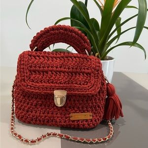 Brown Crochet Tote Hand/Shoulder Bag